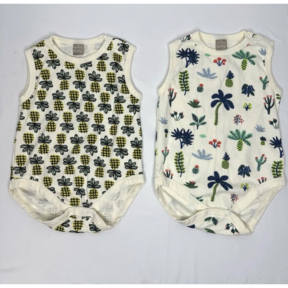 Lot Of 2 Hallmark Baby Rompers One Piece 12-18 Months Pineapple Plants Tank Top